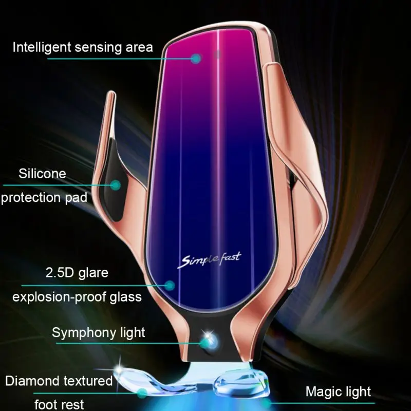 
2019 Newest arrival qi wireless car charger R9 car phone holder 