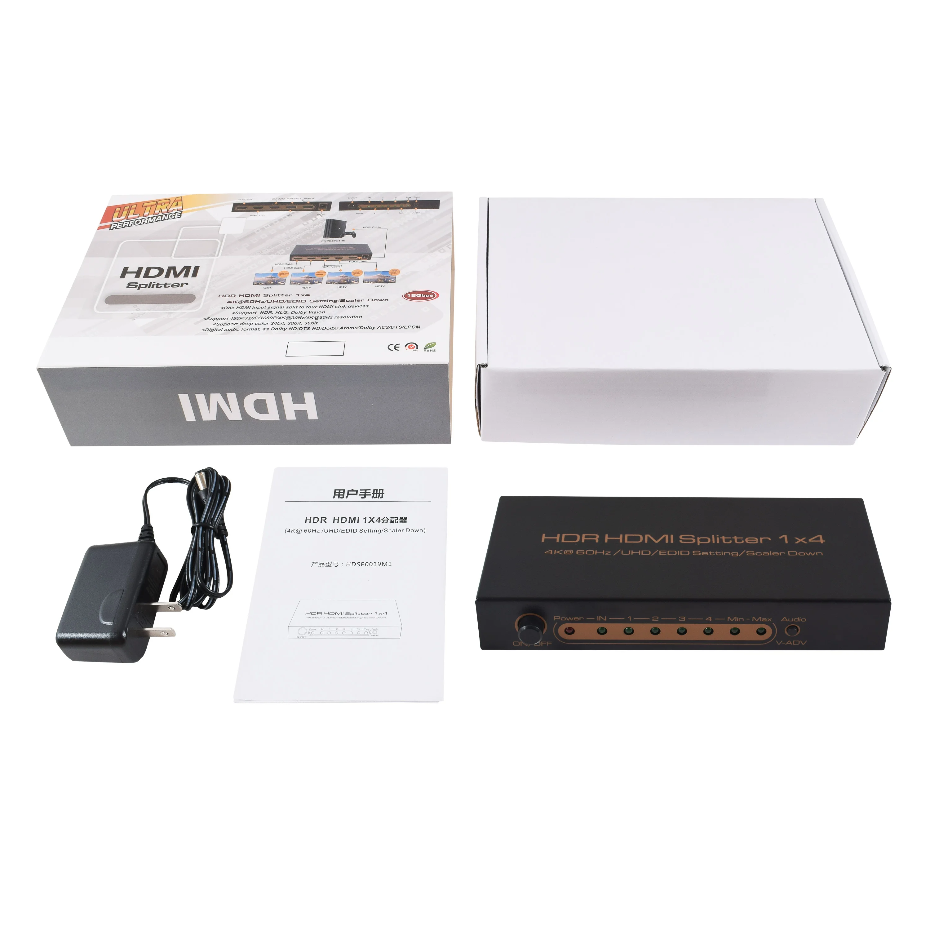  HDSP0019M1 Удлинитель Hdmi сплиттер 1x4 Full 1080P 3D HDMI переключатель 4K 4