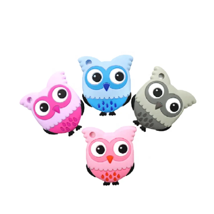 2021 nice design cartoon OWL bird silicone  baby teether baby chewing teether toys silicone