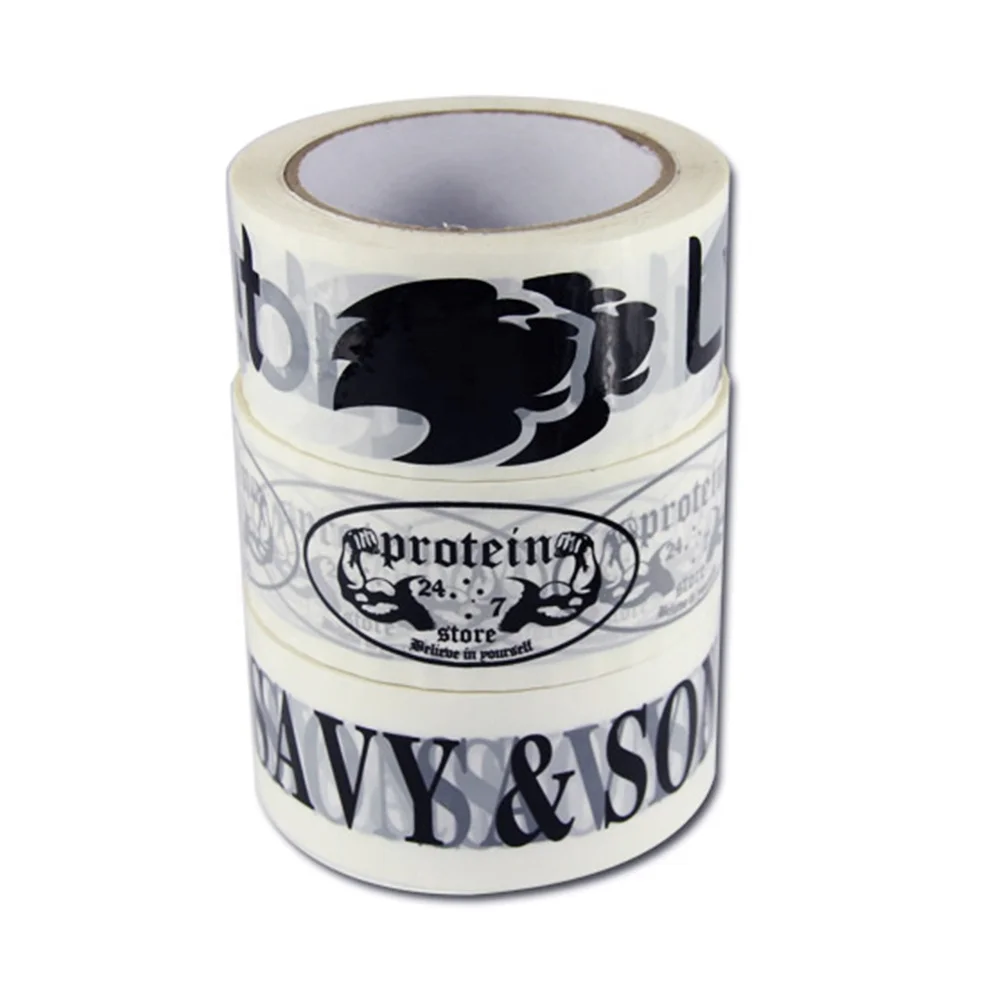 
logo printed strong adhesive custom bopp packing tape with white background 