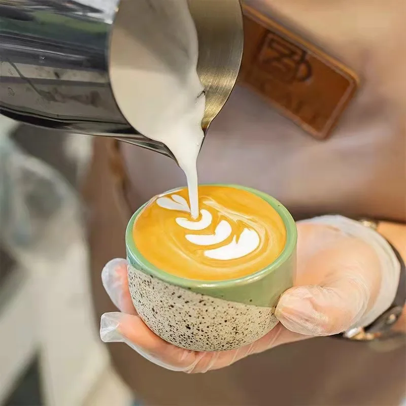 Custom creative Korean style 140ml couple splash ink ceramic mug espresso coffee cups small capacity tea cup