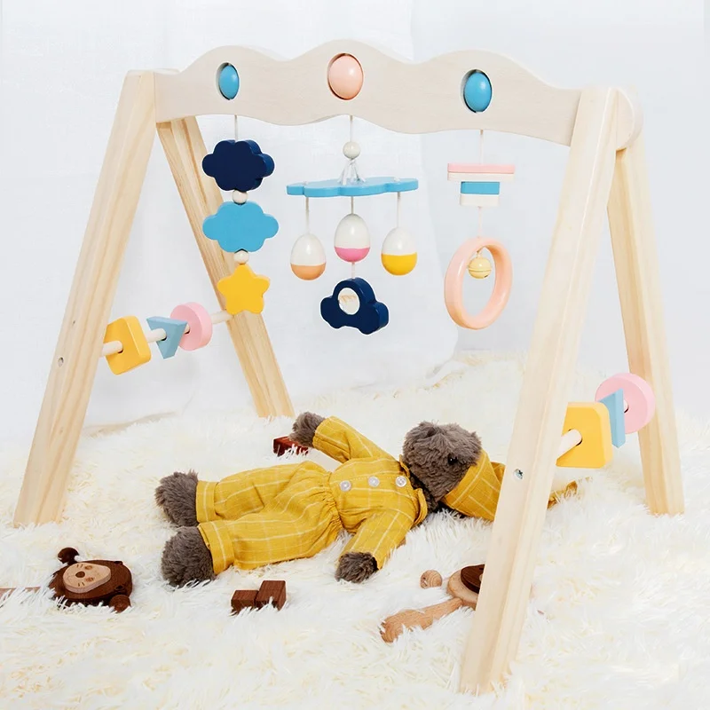 Educational Toys for Kids Learning Wooden Baby Gym Infant Play Mat and Activity