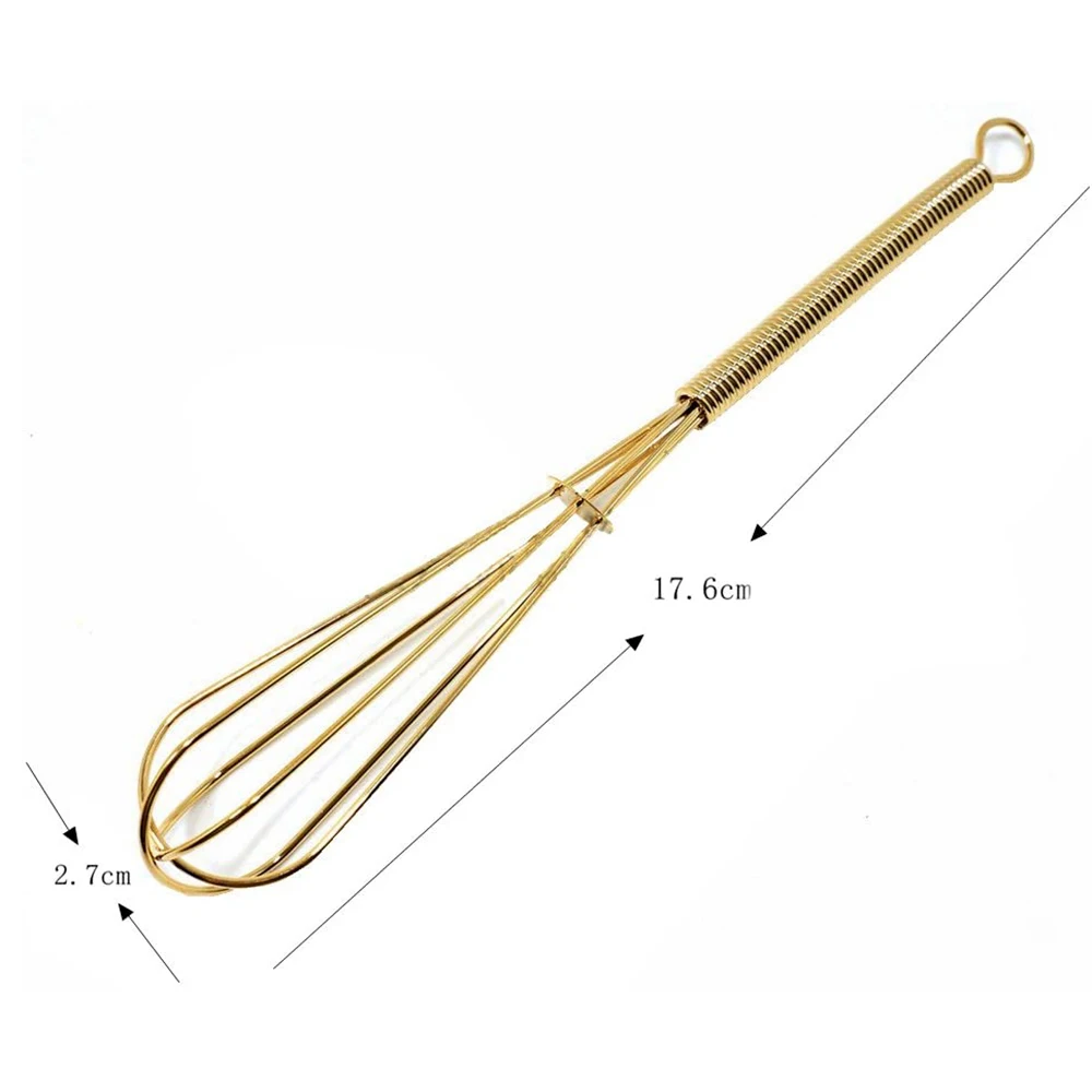  Rust-Proof Balloon Wire Whisker Egg beater Hand Mixers Gold Stainless Steel Whisk for Baking Blending