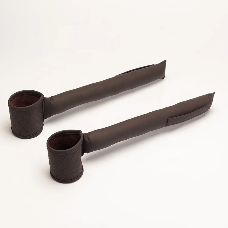 
PU Leather Seat Gap Filler Between Consoles Box and Car Seats with Cup Holder 