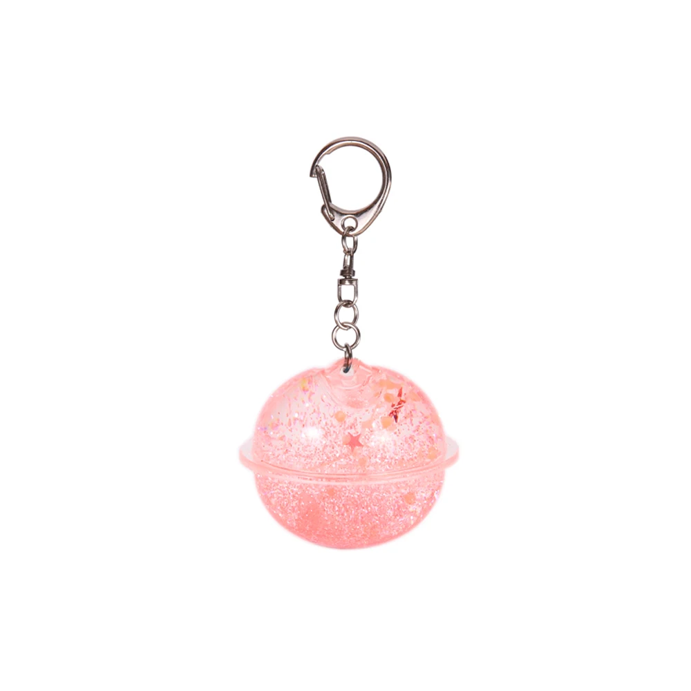 Ball Shape Liquid Keyring Cute Floaty Keychains Water Filled Keyring with Custom Swimming 3D Animals Floater