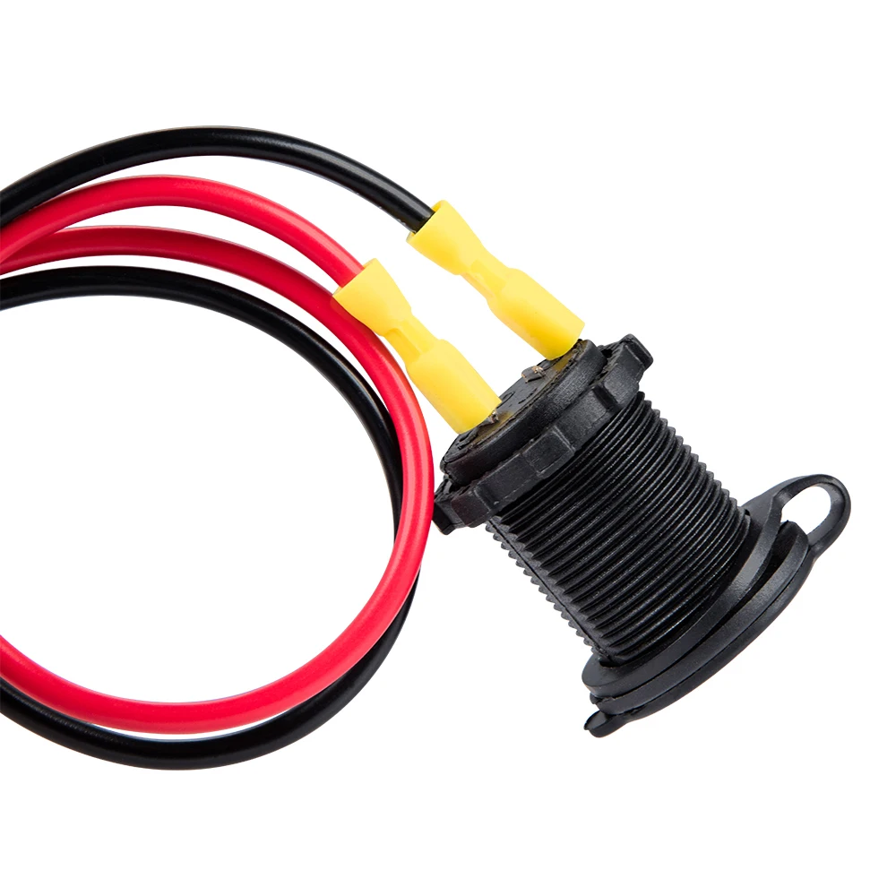  DIY Female Cigarette Lighter Socket Dual USB Charging Power Outlet Heavy Duty 30A Fuse 12V Car Truck Boat Marine RV