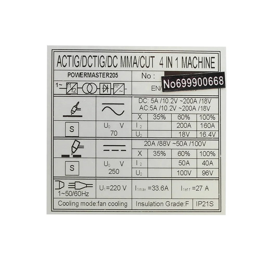 New Inverter Quality 4In1 Plasma Powermaster205 TIG MMA Three Phase Arc Welder