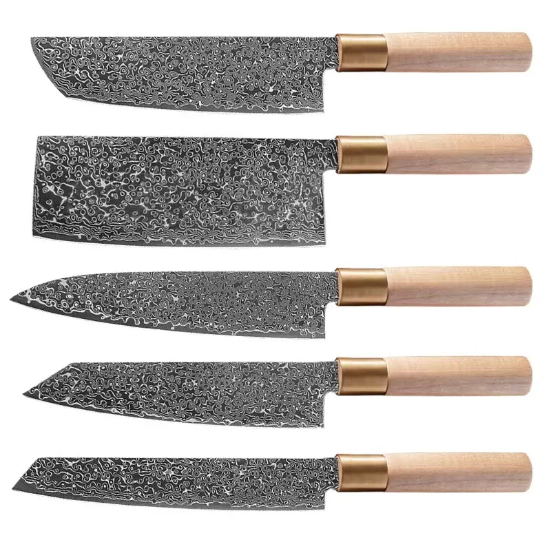 Very good quality Professional damascus sashimi knife  with good prices  ebony wooden handles