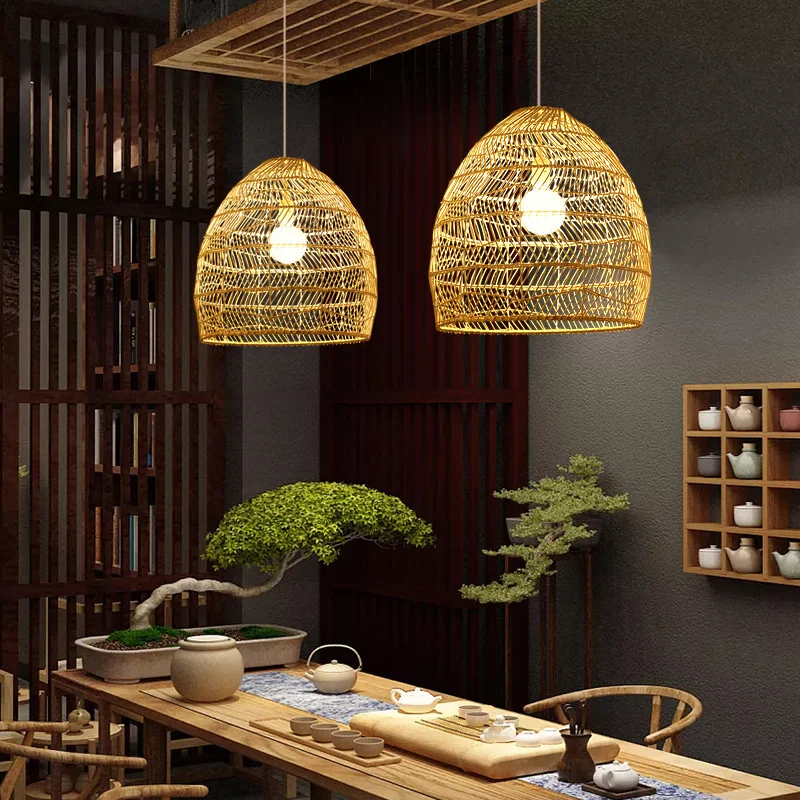rattan handmade light lighting fixtures modern pendant hot selling Boho China reflector Pendant Lights Modern Crafts Lampshade