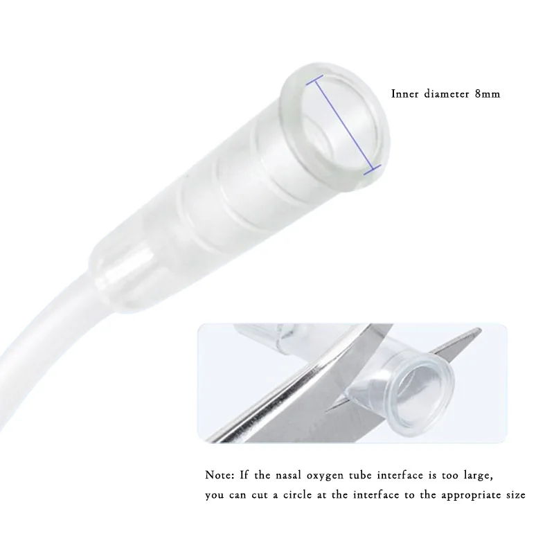 Reusable Medical Hydrogen Oxygen Tube Oxygen Nasal Cannula Tube O2 H2 Breathing Silicone Nasal Oxygen Tube Without Water Trap