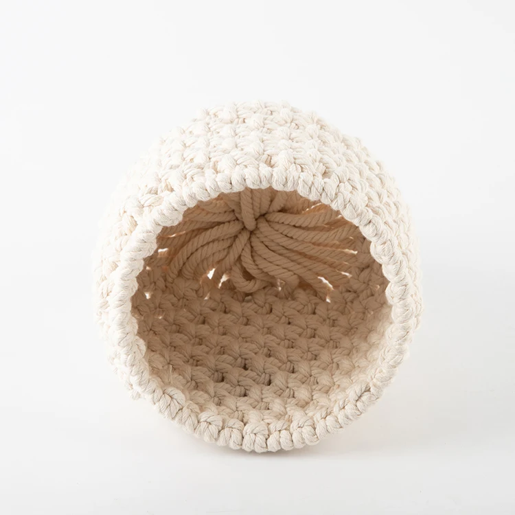 New fashion Modern decorative bohemia 100 cotton rope baskets for organizing small mini woven baskets round cotton rope basket