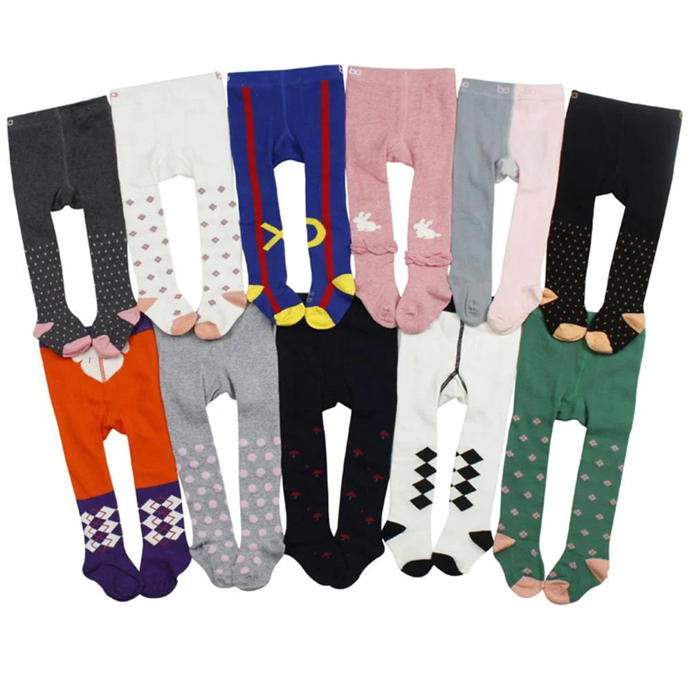 Customized breathable children socks elastic cotton cute pantyhose designer kids tights