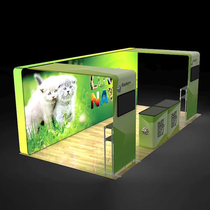 Aluminum Modular Trade Show Equipment LED Light Box 10x20ft/3x6m Light Box Display Quick Installation Exhibition Stand