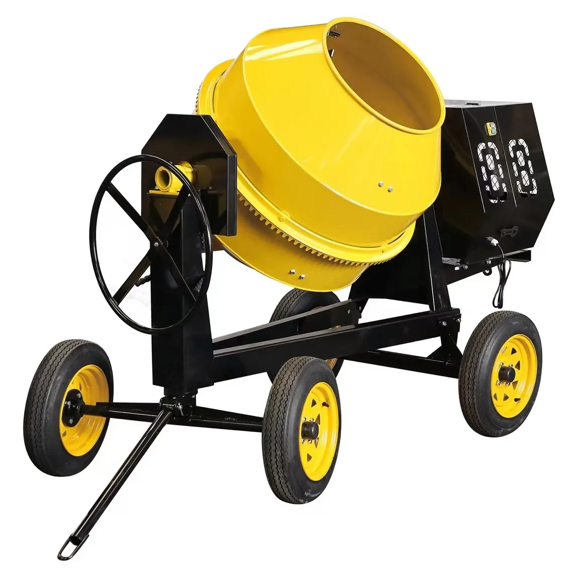 300L Construction Concrete Mixer Industrial Drum Cement Mixer Side Tip with Tow Bar Heavy Duty