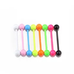 Fj 8a/set Of Neon Color Paint Stainless Steel Tongue Pin Nipple Ring Piercing Jewelry