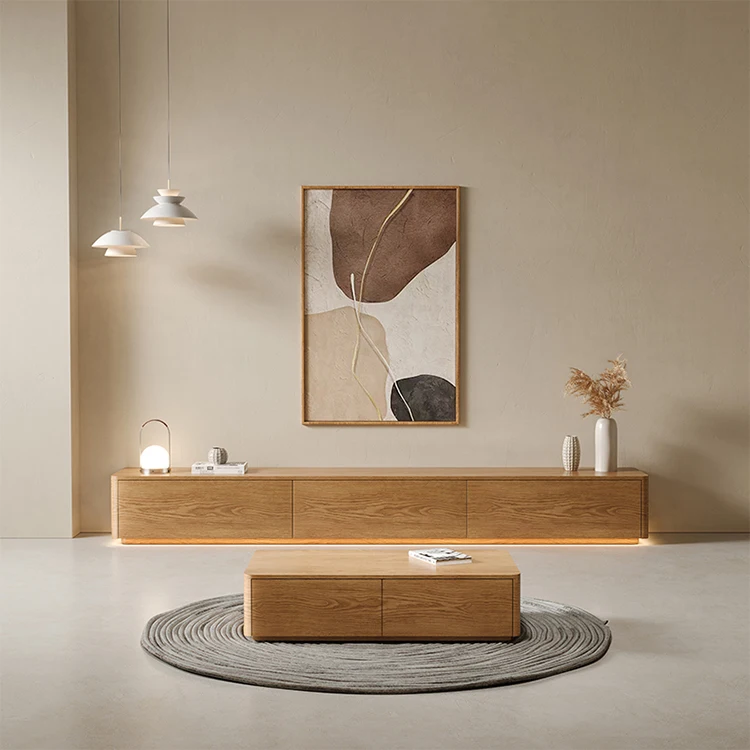 New Modern Wood Furniture TV Stands for Living Room TV Cabinet and Coffee Table Set Media Console TV Unit Wall