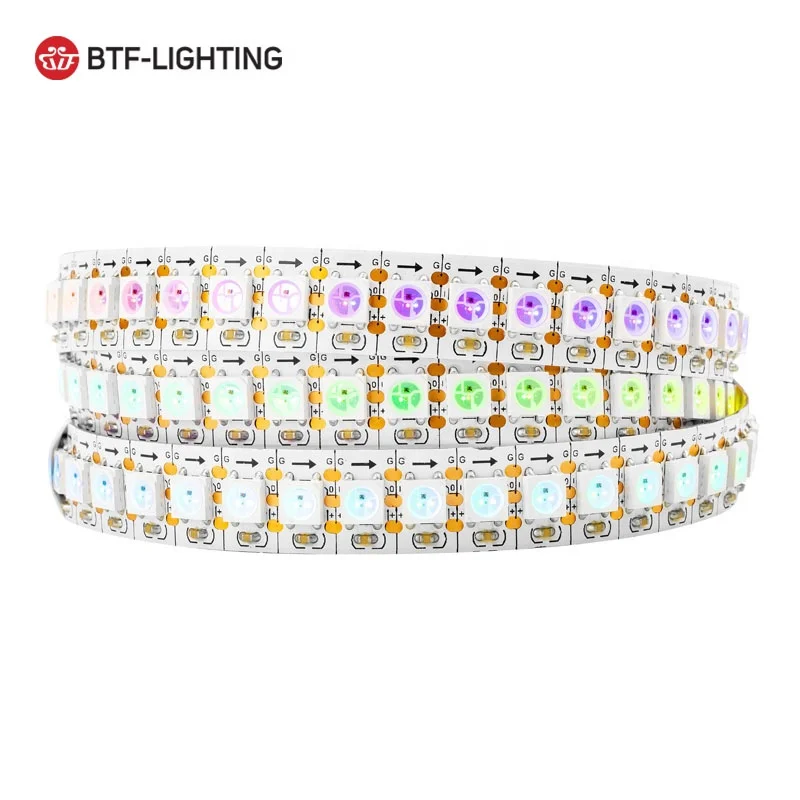 U-я перечисленный WS2812B полоска Белый Черный PCB IP30 65 67 30 60 144 светодиоды программируемые гибкие светодиодные пиксельные полосы света