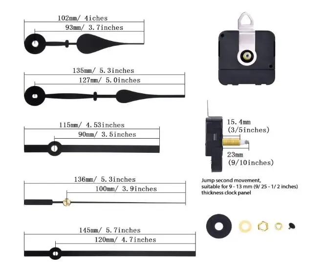 I shaft high torque 1688  clock movement with spades clock hands straight clock hands