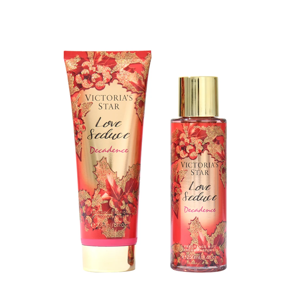 250ml body mist with 236ml body lotion perfume gift set for women