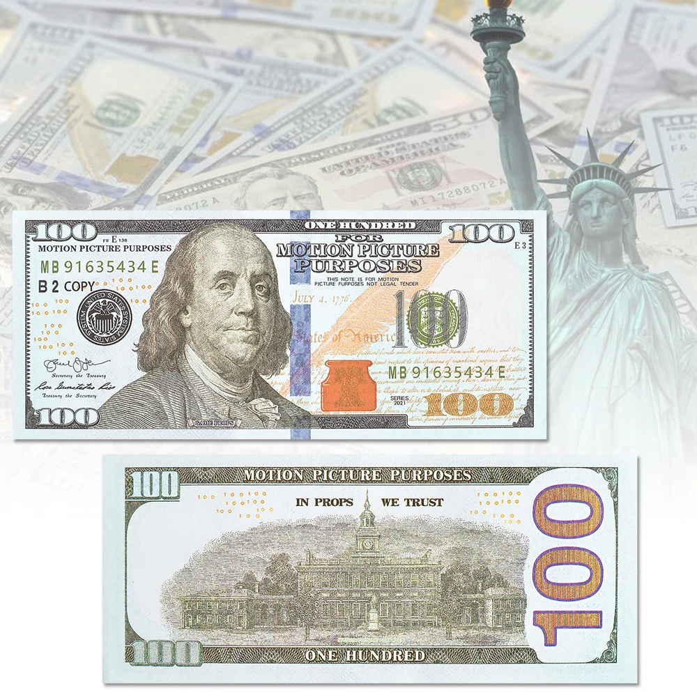 High Quality 100pcs Prop Money 100 Dollar Paper Bills Realistic Prop Money Banknote For Party Movie