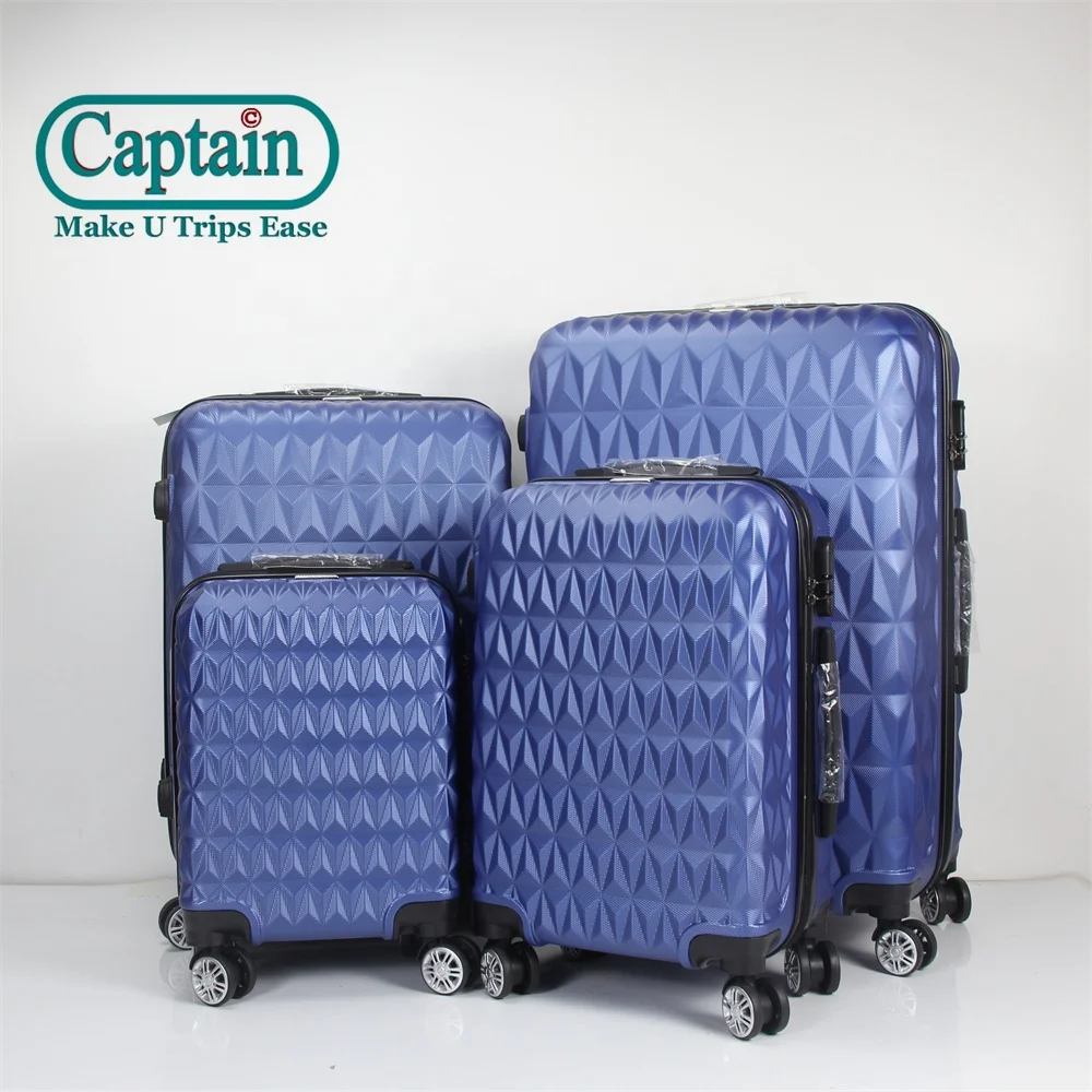 Luxury Design Gold Travelling Bags Custom Logo 4 Pieces Hard Shell Travel Suitcases ABS Trolley Luggage Set in 16 20 24 28 inch