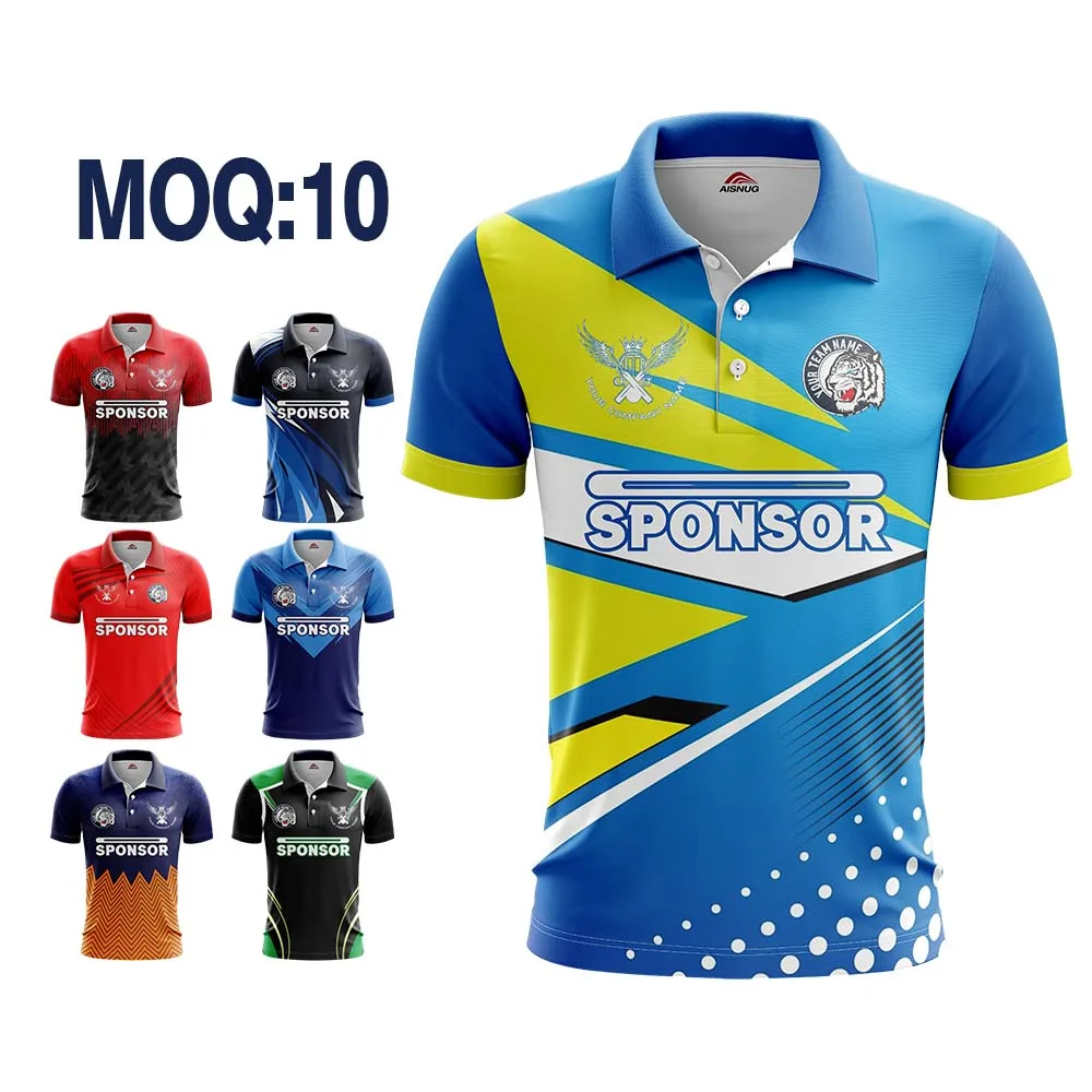 sublimation customized full hand maker cricket t shirt pattern