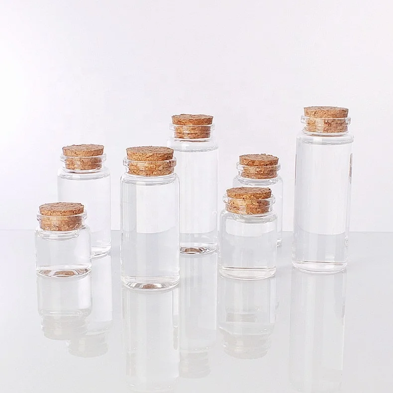 Fancy Food Grade Glass Honey Jar Food Storage Tank Round Wishing Bottles With Wood Cork Lid