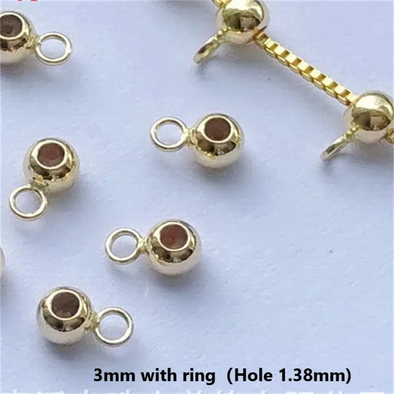 14K золото Заполненные регулируемые силиконовые бусины оптом для GF ювелирные изделия фурнитура ожерелья