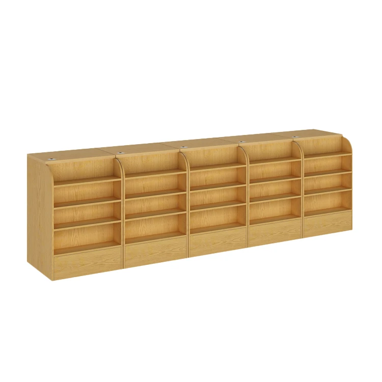 Simple Supermarket Equipment Wooden Grocery Store Checkout Counter Gondola Shelving In Supermarket Shelves