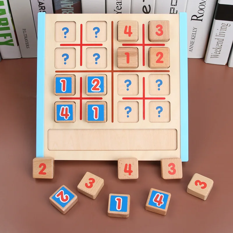 Montessori Children Classic Educational Logic Wooden Board Game personality digital sudoku game