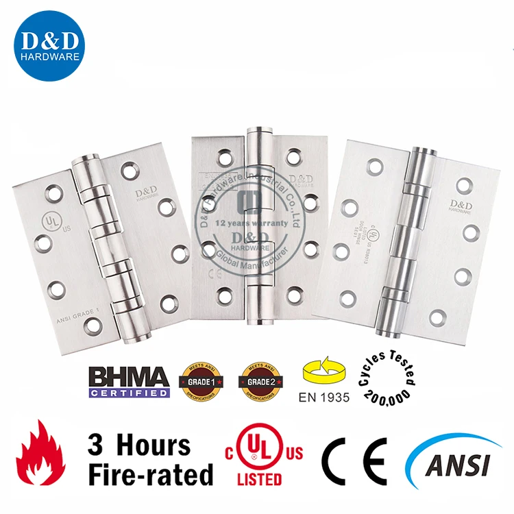 UL Listed UL 10C Fire Rated 3 Hours Panic Bar Door Hinge Closer Lock Set Architectural Hardware