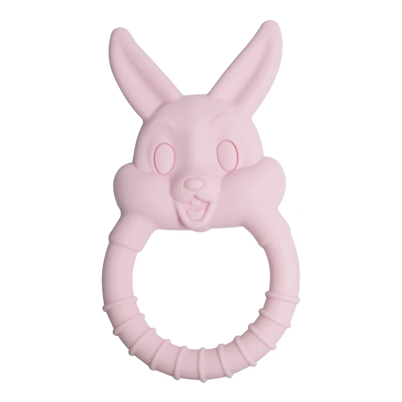 Rabbit Shaped Silicone Teether Necklace Pendant Eco-friendly Animals Diy Necklace Pendant Baby Teether