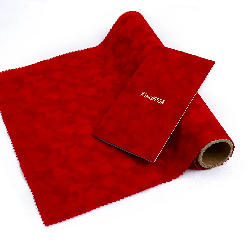 New Design Red Color Jewelry Box Interlining Yellow Crushed Velvet Fabric Spunlace Sticky Flocking Material