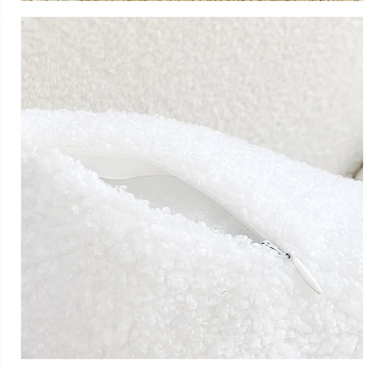 Throw Pillow Covers Luxury Super Soft Sherpa Throw Pillowcase, Embroidered Home Decorative Pillowcases for Sofa/