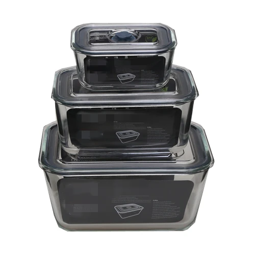 Food preservation borosilicate glass vacuum food container set
