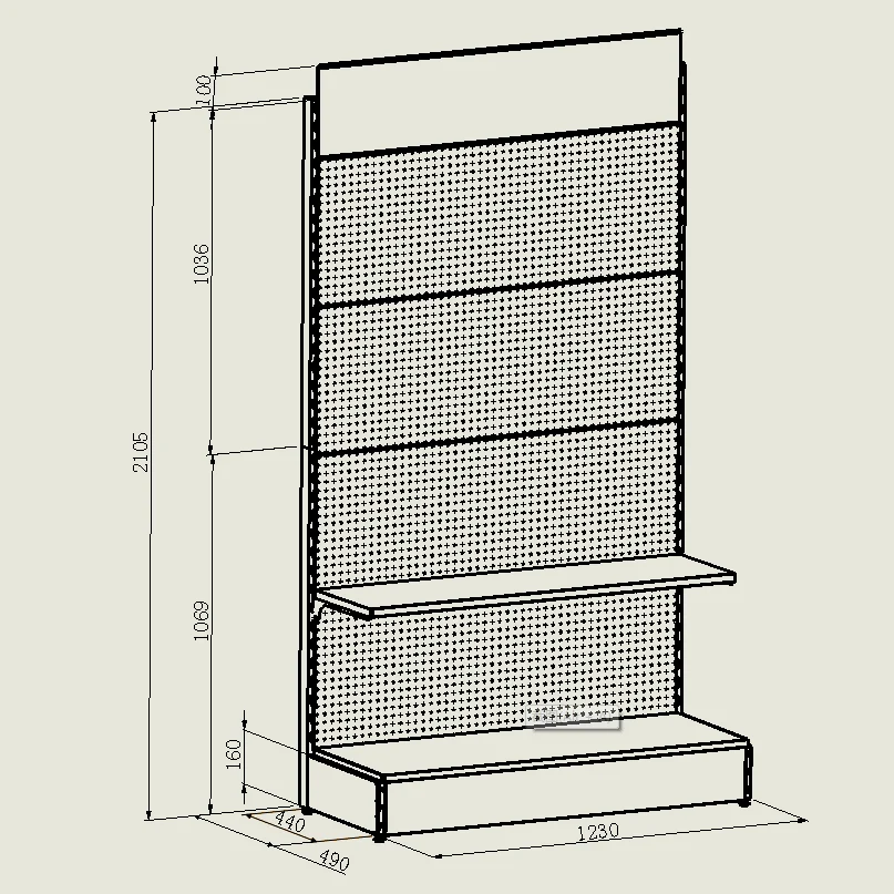 Custom Metal Hardware Store Products Display Racks And Stands For Ferreteria With Hooks And Shelves, Pegboard Display Stand
