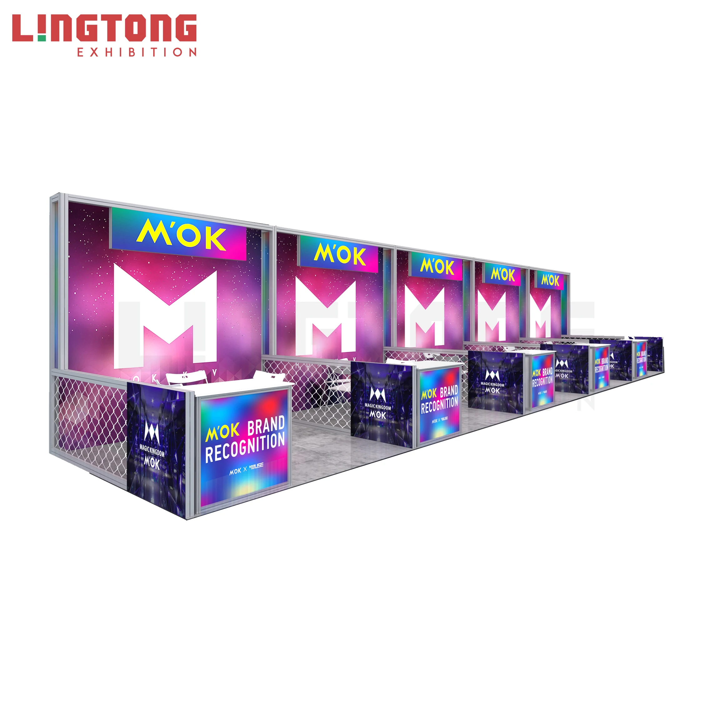 Lingtong Fashion New design customized aluminum extrusion fabric booth stand for trade show and Expo