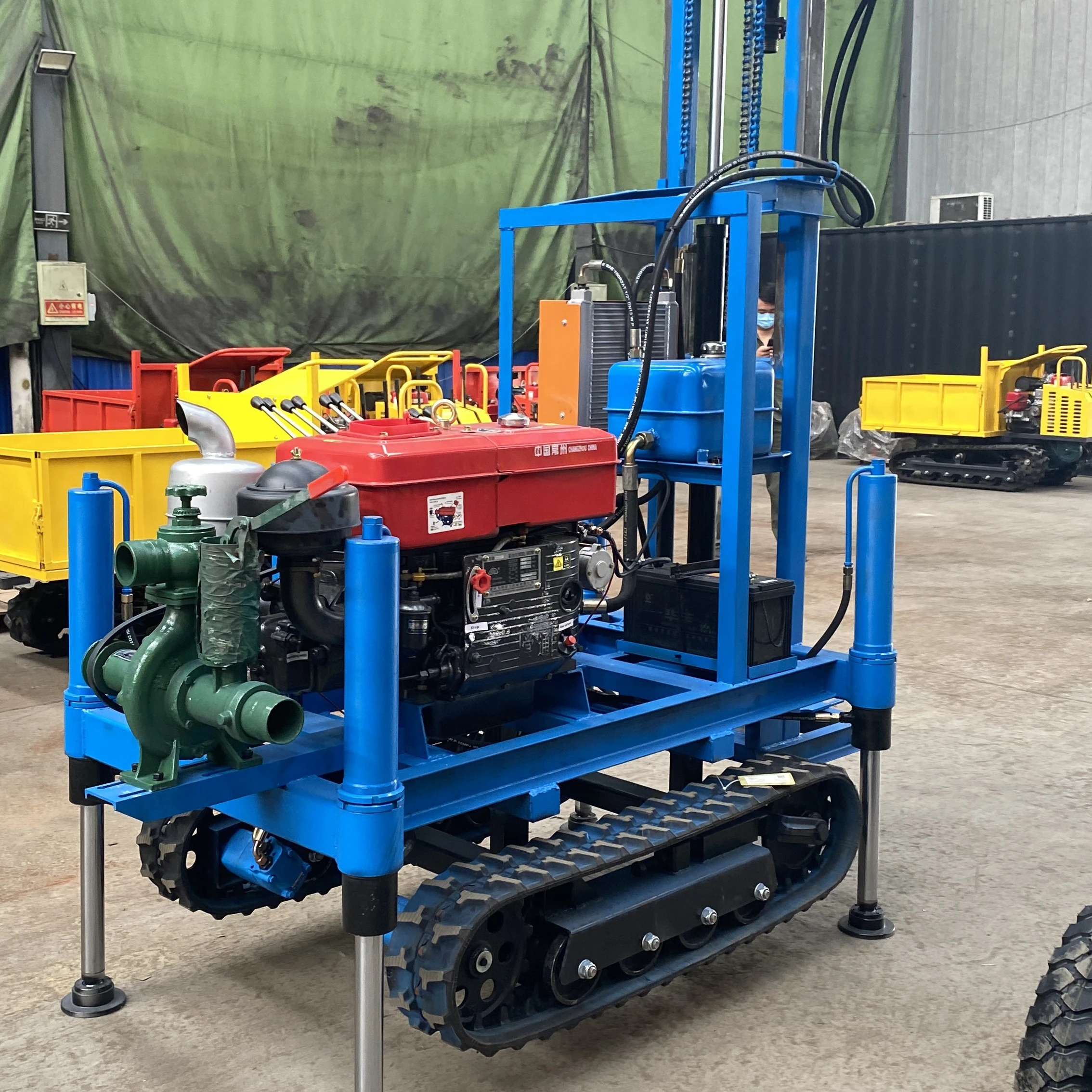 150 meters steel crawler mounted rotary water well automatic wheeled hydraulic portable drilling rig