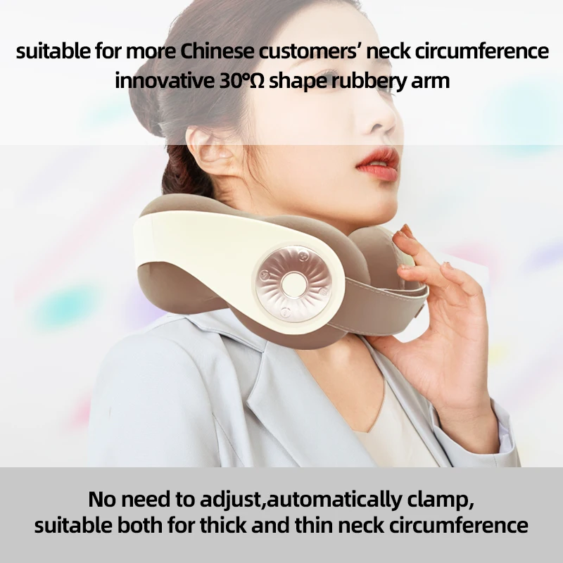 2024 HOT Good quality GAX Intelligent U-shaped car, plane and home brown heating shiatsu kneading travel neck massage X pillow