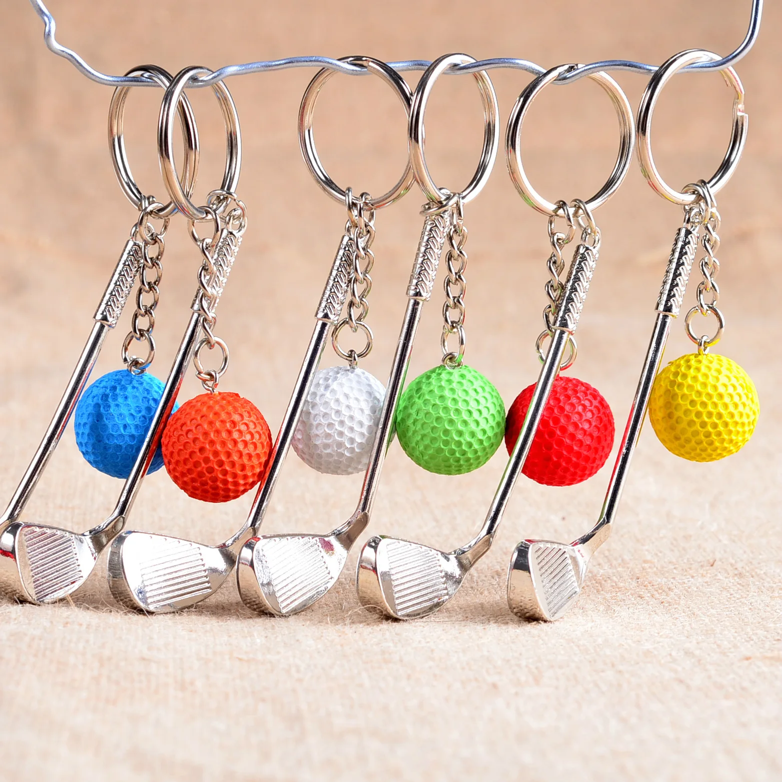 ZWD67 Games souvenir ball key ring metal golf key ring high-end sporting goods