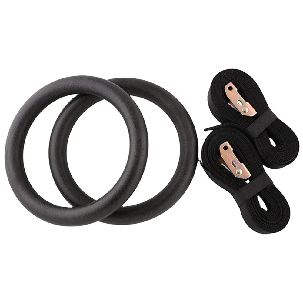 Strength Training Gymnastic Rings with Adjustable Numbered Straps