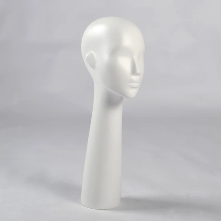 export quality FRP long neck wig mannequin head form for hat display
