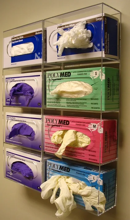 VONVIK Medical Lab Use Acrylic Wall Mount Glove Box Holder Gloves Dispenser