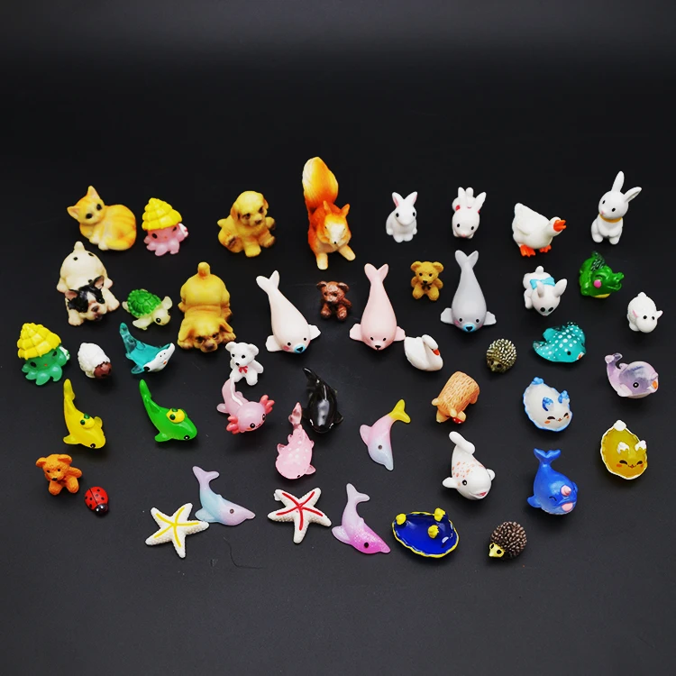 
diy house desk zen terrarium figurines accessories ladybug resin fish frog figures garden ornaments miniature 