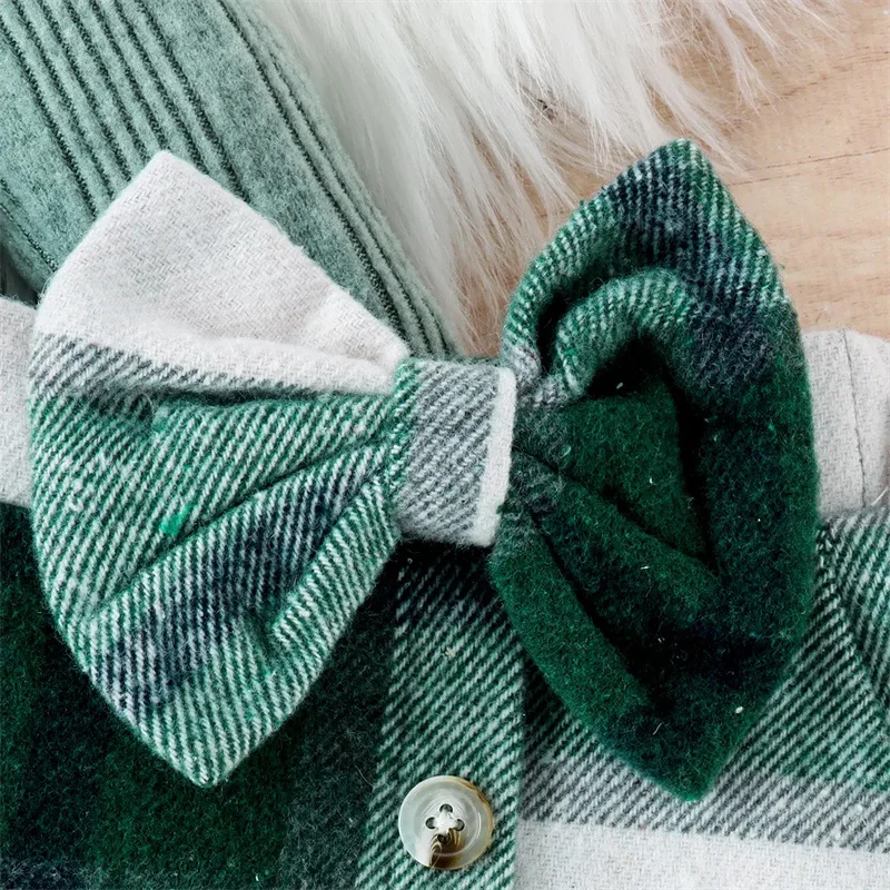 Ms-66 Children Clothing Sets Long Sleeve Tshirt Tops+Plaid Skirt Formal Outfits Winter Dress for Baby Girls 3-4 Years