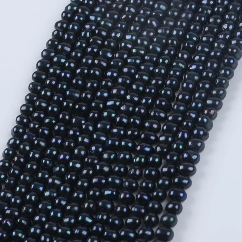 5-6mm Manufacturers Wholesale Natural Freshwater Black Potato Pearl Beads For Diy Bracelet Necklace