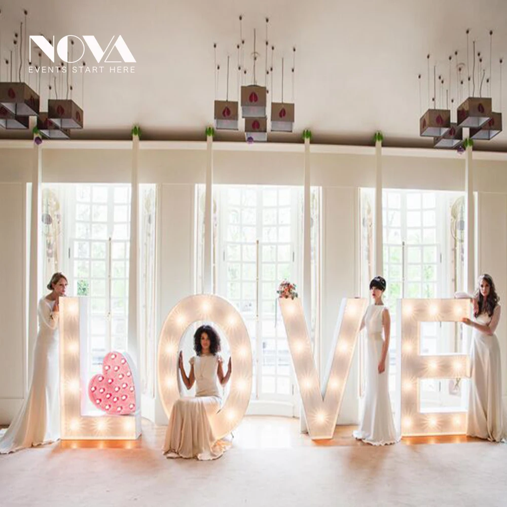 High quality luminous led raised words led letter for wedding