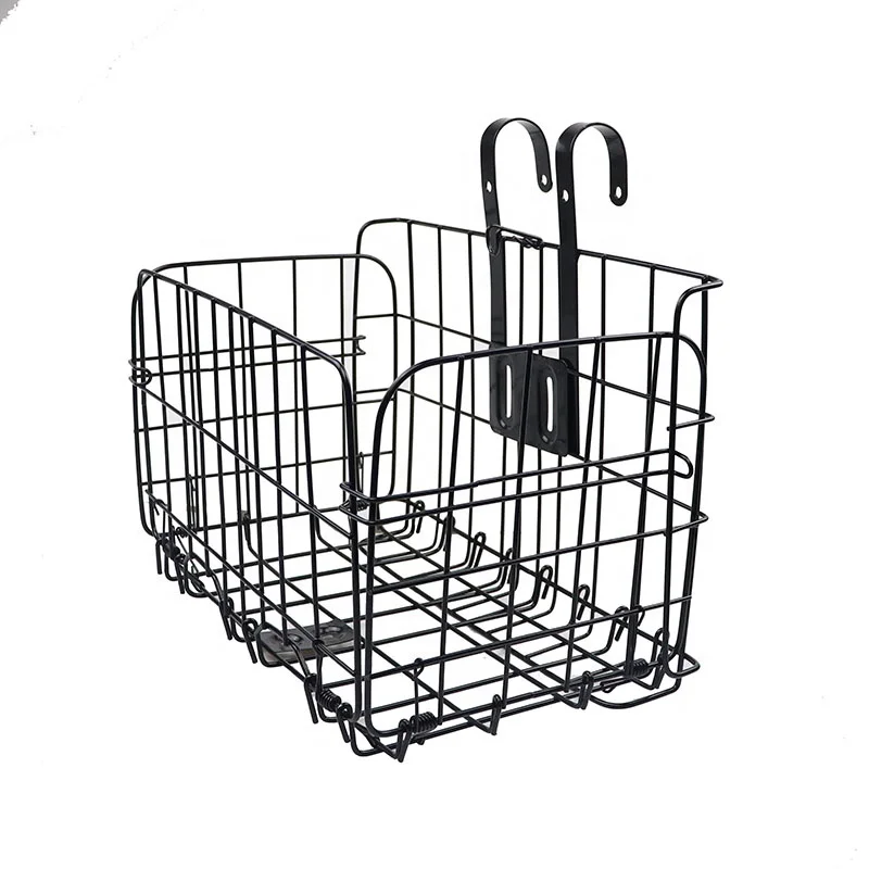 Wholesale Bicycle Detachable Folding Wire Mesh Hanging Bike Basket Mountain Bike Cargo Rack