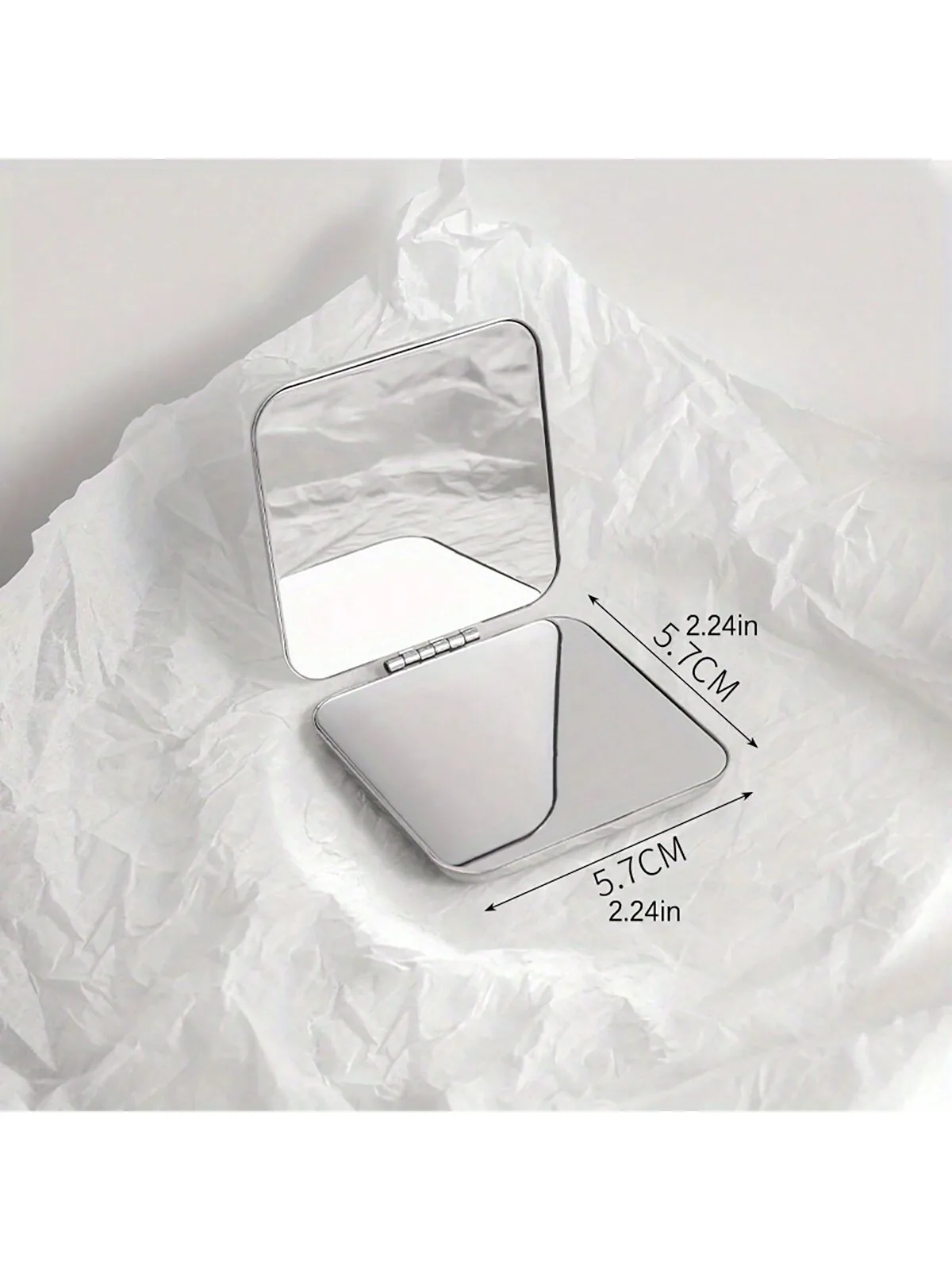 SENKA Customized Logo Stainless Steel Pocket Pocket Makeup Mirror Square Round Shape Folding Double-Sided Makeup Mirror Travel M