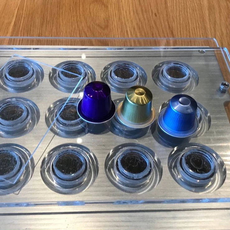 Empty 37 mm Aluminum Nespresso Coffee Cup With Sticker For Coffee Powder Packaging